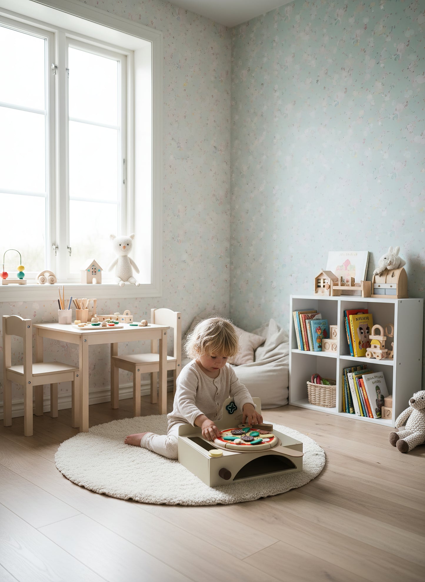 TR/ Montessori Ahşap Fırınlı Pizza Oyuncak Seti - 13 Parça Eğitici Mutfak Oyunu (3 Yaş+)Türkiyeden Gönderim