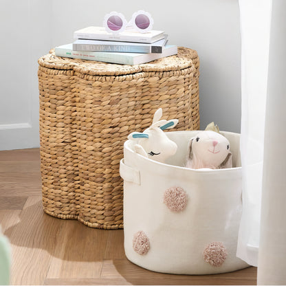 Su Sümbülü Altıgen Sepet Organizer & Çocuk Odası ve Oturma Odası İçin Dekoratif Düzenleyici
