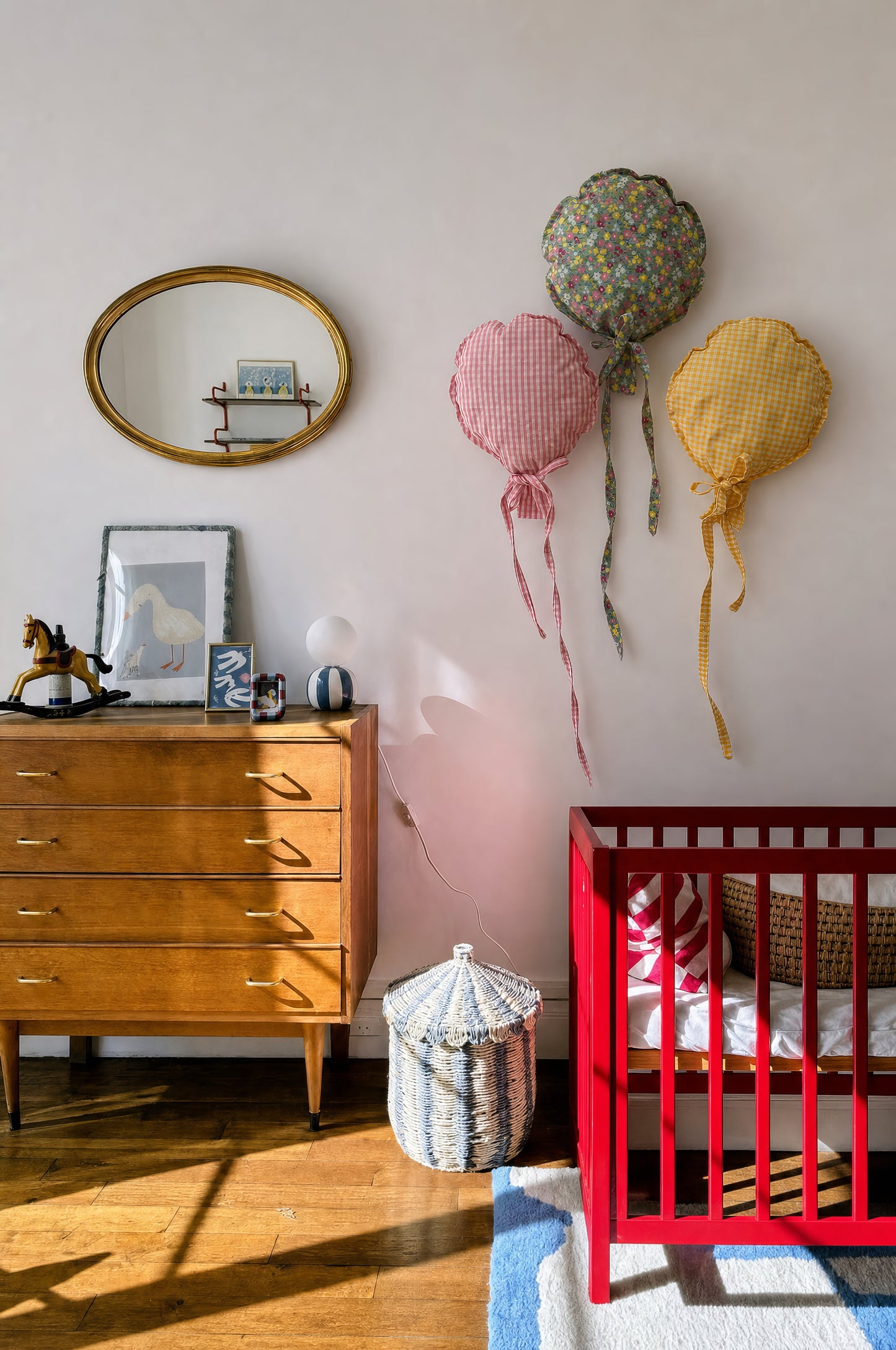 3'lü Dekoratif Kumaş Balon Seti Çocuk Odası Duvar Süsü Bebek Odası Dekoru El Yapımı Balon Süs