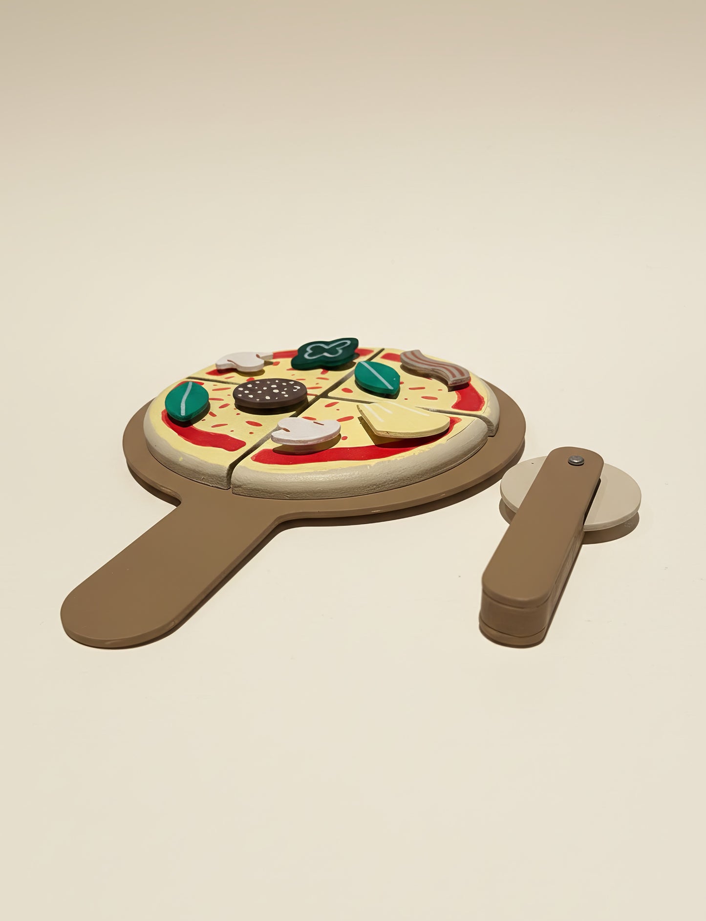 TR/Montessori Ahşap Pizza Oyuncak Seti - 8 Parça Eğitici Mutfak Oyuncağı (3 Yaş+) Türkiyeden Gönderim