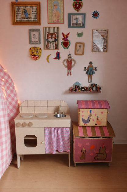 Yeni✨ Ahşap Montessori Oyuncak Mutfak Huş Ağacı Çocuk Mutfak Seti Lavabolu ve Fırınlı Eğitici Oyuncak Mutfak