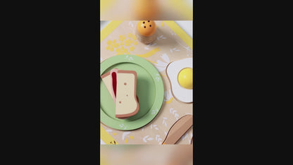 Ahşap Vintage Kahvaltı Seti - 13 Parça Oyuncak Mutfak Gereçleri