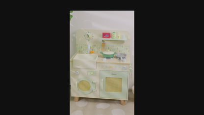 Ahşap Oyuncak Mutfak Seti - Aksesuarlı & Fırınlı (14 Parça)