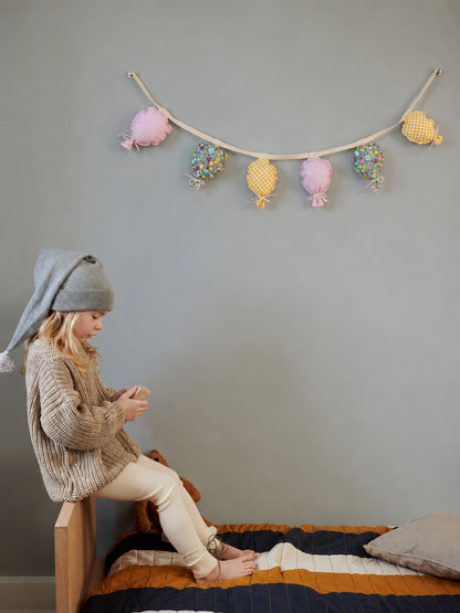 Kumaş Balon Duvar Süsü Flama Şerit , El Yapımı Doğum Günü Bebek Çocuk Odası Duvar kapı Dekoru