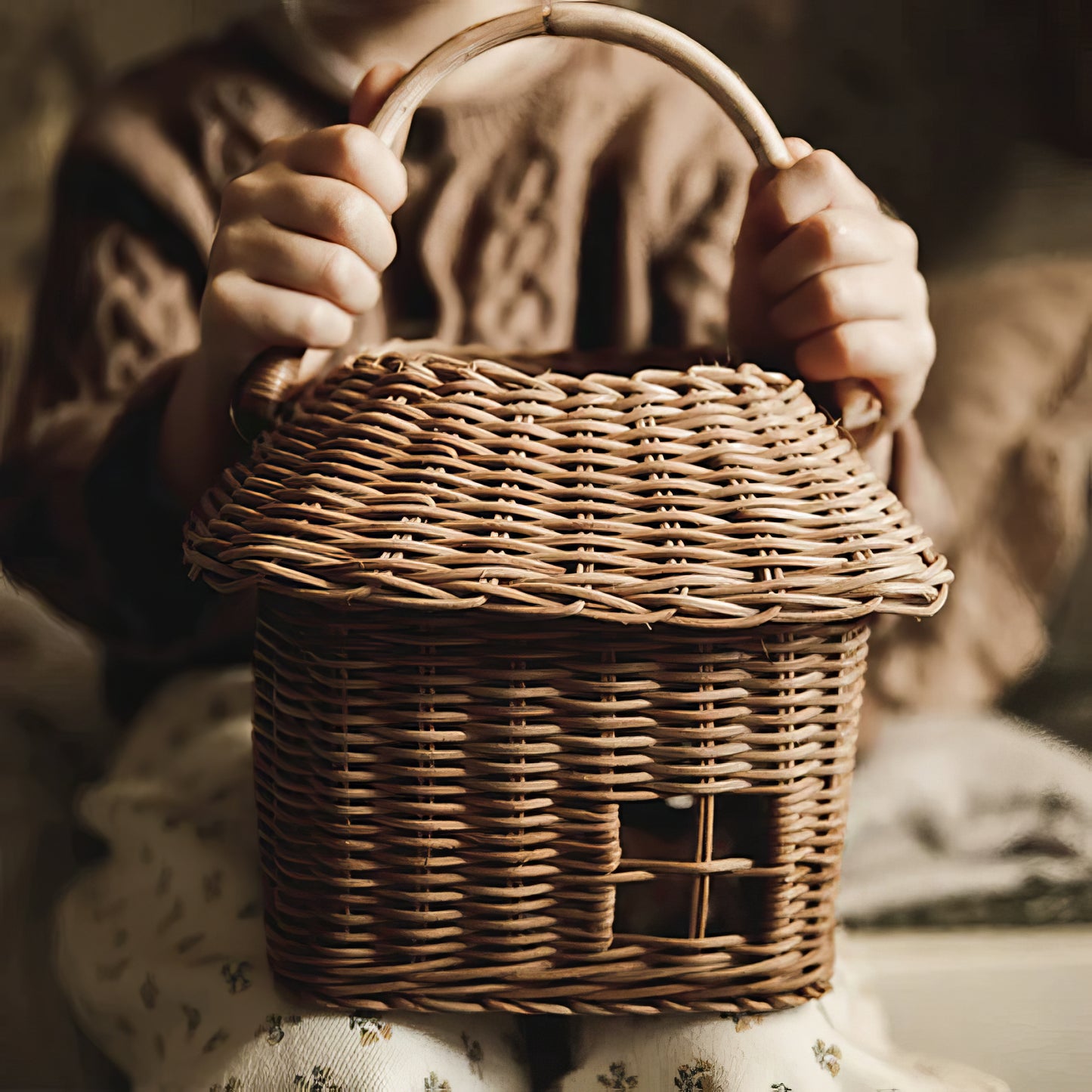 Doğal Rattan & Bambu Çocuk Evi Dekoratif Obje & Bohem Çocuk Odası Düzenleyici