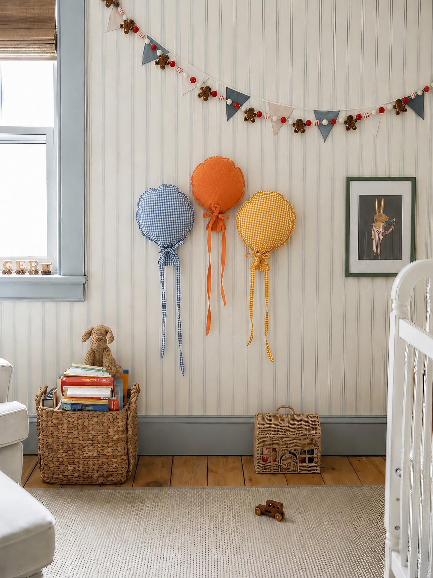 3'lü Dekoratif Kumaş Balon Seti Çocuk Odası Duvar Süsü Bebek Odası Dekoru El Yapımı Balon Süs