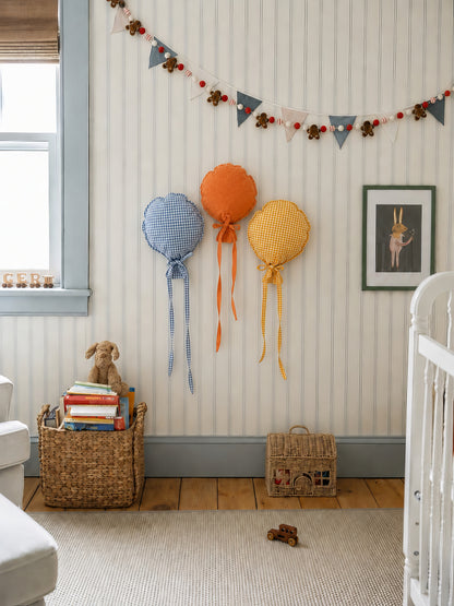 3'lü Dekoratif Kumaş Balon Seti Çocuk Odası Duvar Süsü Bebek Odası Dekoru El Yapımı Balon Süs