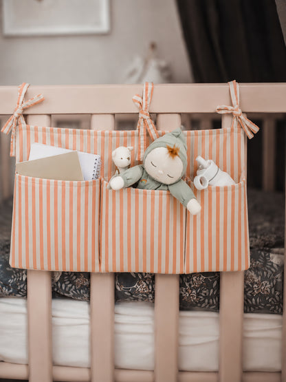 Bebek çocuk beşik yatak Kenarı Düzenleyici Beşik Organizeri Bebek Yatak Kenarı Düzenleyici Cepli Beşik Organizeri 48x23 cm